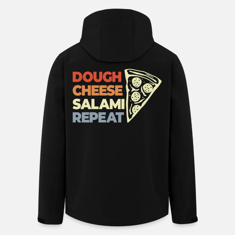 Drôle de dicton de pizza - Veste softshell homme en polyester recyclé Stanley/Stella - noir