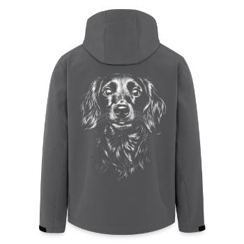 Langhaardackel Portrait Hunde Hund Teckel - Recycelte Männer Softshell-Jacke von Stanley/Stella - Schwarz - Hinten - AI Model Male 185 light (185cm)