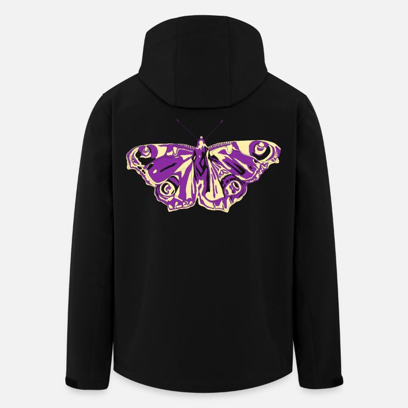 Papillon jaune violet - Veste softshell homme en polyester recyclé Stanley/Stella - noir