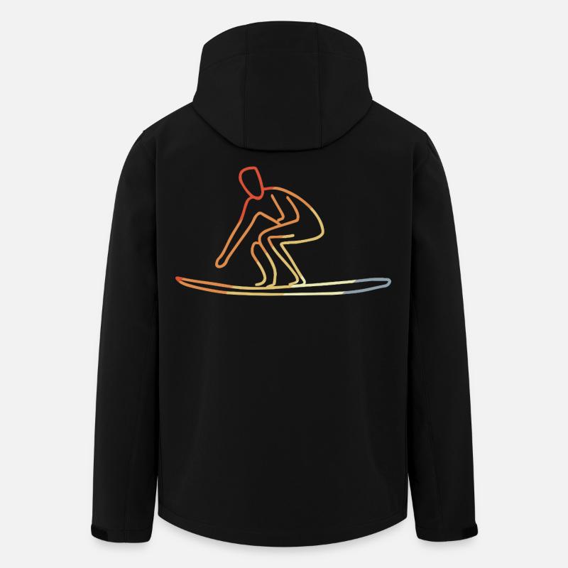 Surfen Retro Look - Recycelte Männer Softshell-Jacke von Stanley/Stella - Schwarz