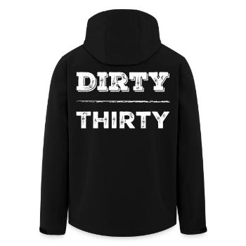 Dirty 30 30. Geburtstag - Recycelte Männer Softshell-Jacke von Stanley/Stella - Schwarz - Hinten - AI Model Male 185 light (185cm)