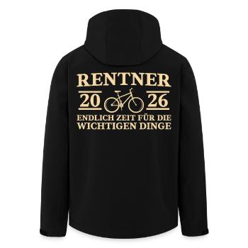 Rentner 2026 Fahrrad: Ab heute im Ruhestand Radeln - Recycelte Männer Softshell-Jacke von Stanley/Stella - Schwarz - Hinten - AI Model Male 185 light (185cm)