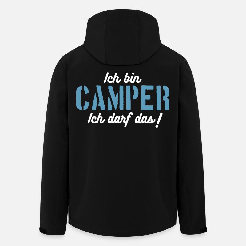 Ich bin Camper, ich darf das! - Recycelte Männer Softshell-Jacke von Stanley/Stella - Schwarz