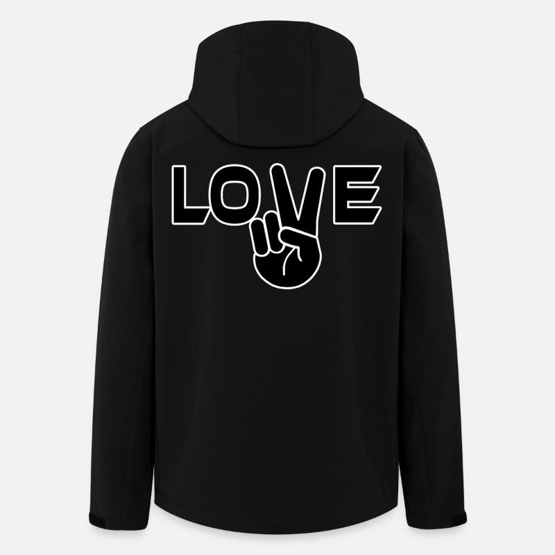 Signe de victoire de l’amour main - Veste softshell homme en polyester recyclé Stanley/Stella - noir