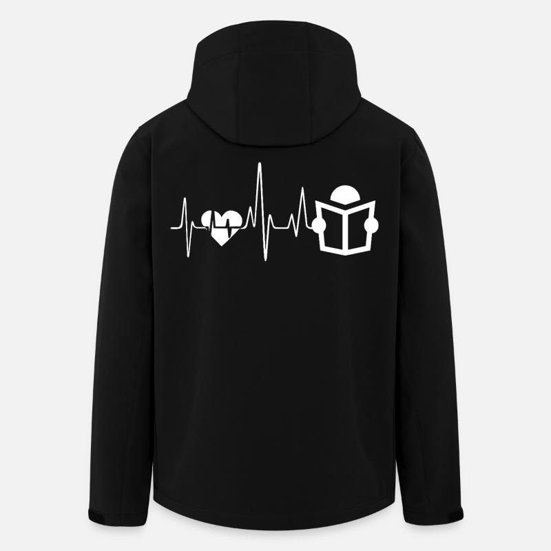 Love Reading Book Heartbeat - Men’s Recycled Softshell Jacket by Stanley/Stella - black