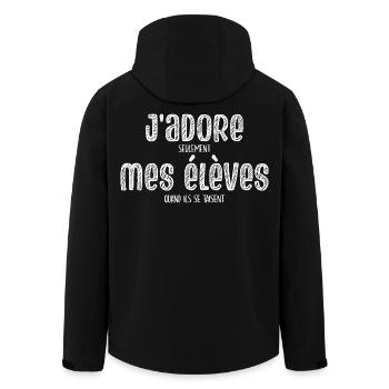 École Humour Prof Enseignant - Veste softshell homme en polyester recyclé Stanley/Stella - noir - Dos - AI Model Male 185 light (185cm)