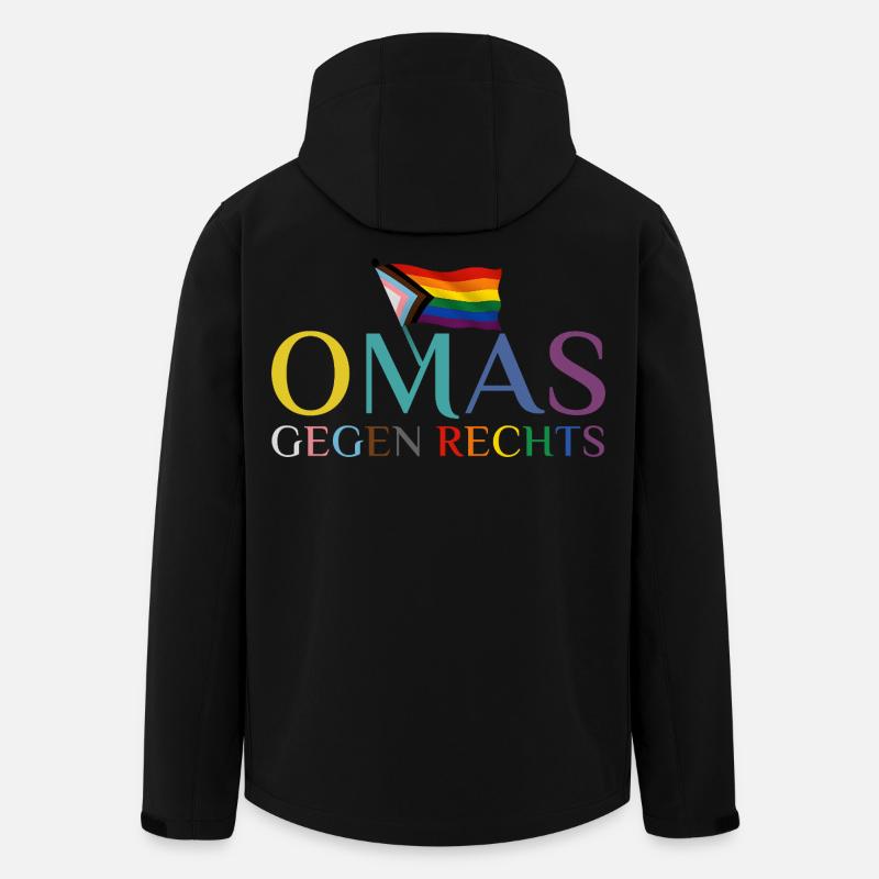 Mamies contre le drapeau arc-en-ciel droit - Veste softshell homme en polyester recyclé Stanley/Stella - noir