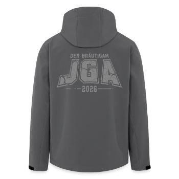 Der Bräutigam JGA 2026 Junggesellenabschied - Recycelte Männer Softshell-Jacke von Stanley/Stella - Schwarz - Hinten - AI Model Male 185 light (185cm)