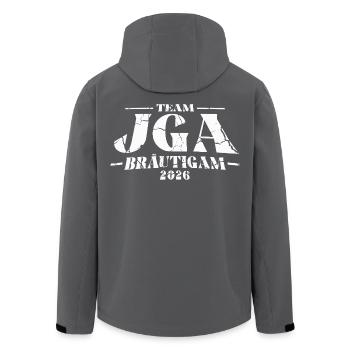 JGA Team Bräutigam 2026 - Recycelte Männer Softshell-Jacke von Stanley/Stella - Schwarz - Hinten - AI Model Male 185 light (185cm)