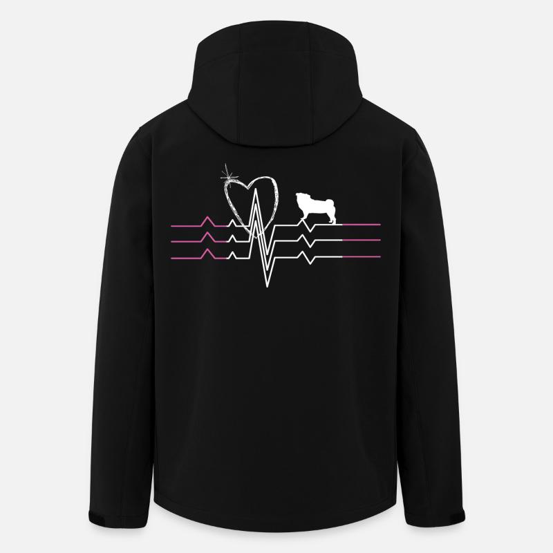 Mops Liebe - Recycelte Männer Softshell-Jacke von Stanley/Stella - Schwarz