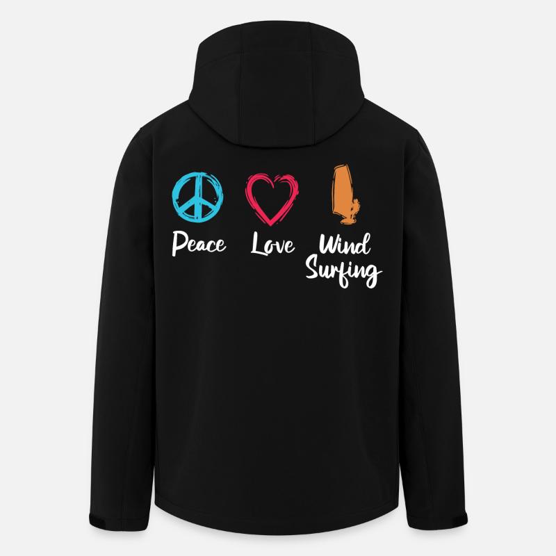 Paix Amour Planche à voile - Veste softshell homme en polyester recyclé Stanley/Stella - noir
