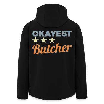 Durchschnittlicher Metzger - Recycelte Männer Softshell-Jacke von Stanley/Stella - Schwarz - Hinten - AI Model Male 185 light (185cm)
