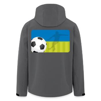 Football - bleu vert - joueur de football - Veste softshell homme en polyester recyclé Stanley/Stella - noir - Dos - AI Model Male 185 light (185cm)