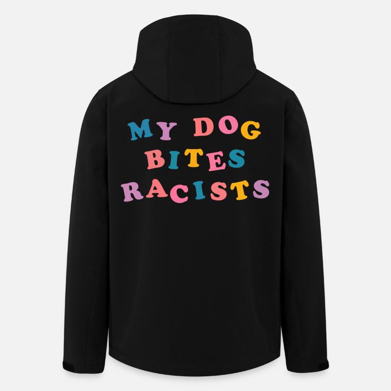 My Dog Bites Racists - Recycelte Männer Softshell-Jacke von Stanley/Stella - Schwarz