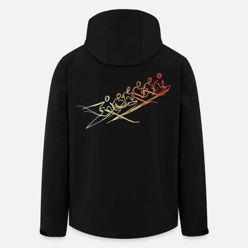 Dessin de l’équipe d’aviron - Veste softshell homme en polyester recyclé Stanley/Stella - noir