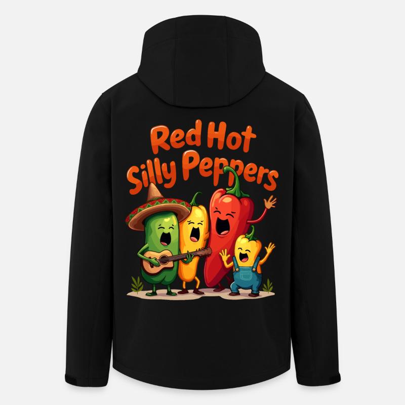 Piments ridicules rouges - Veste softshell homme en polyester recyclé Stanley/Stella - noir