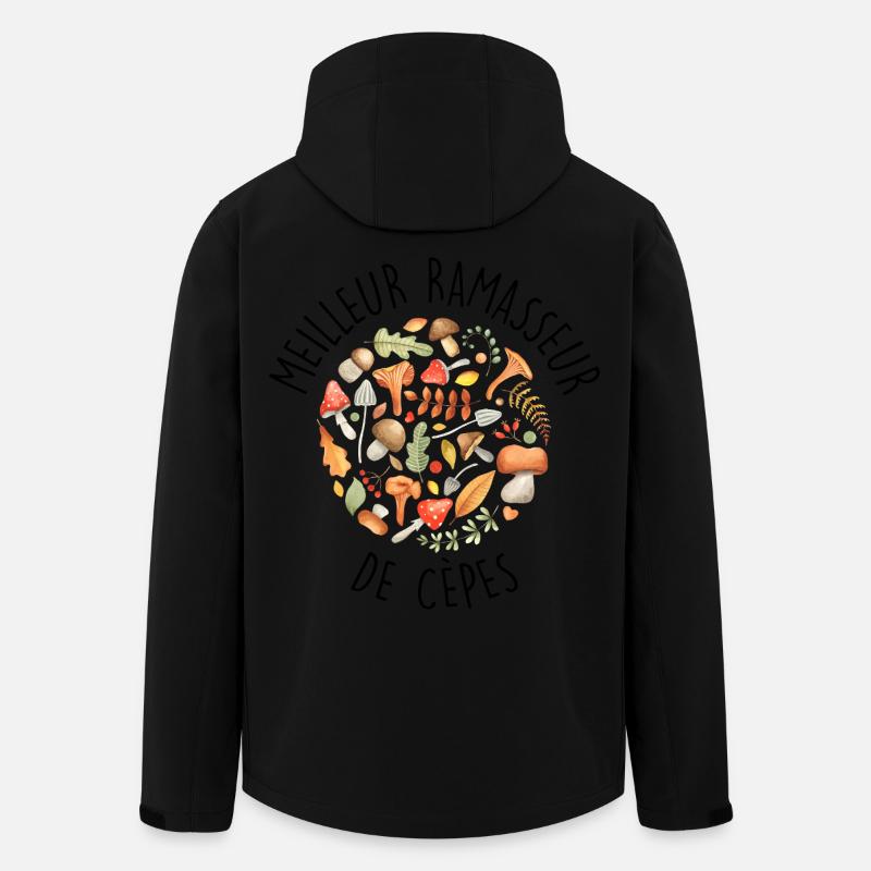 Cèpe Champignons champignon Ramasseur Cueillette - Veste softshell homme en polyester recyclé Stanley/Stella - noir