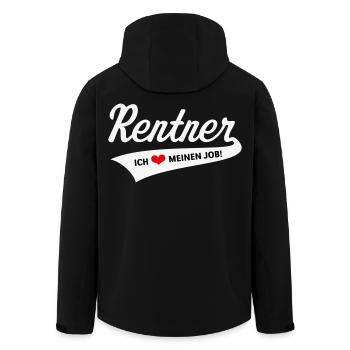 Rentner – Ich Liebe Meinen Job! (Ruhestand / 3C) - Recycelte Männer Softshell-Jacke von Stanley/Stella - Schwarz - Hinten - AI Model Male 185 light (185cm)