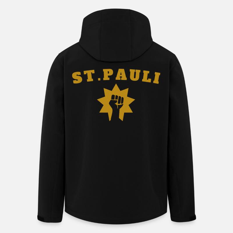 St.Pauli - Recycelte Männer Softshell-Jacke von Stanley/Stella - Schwarz