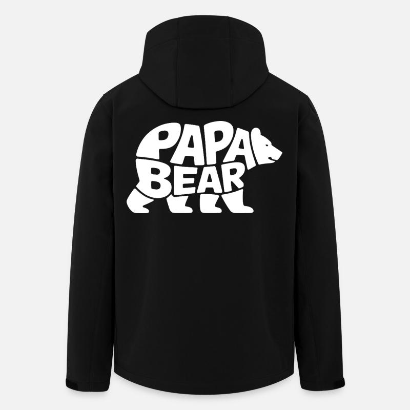 Papa Bear - Recycelte Männer Softshell-Jacke von Stanley/Stella - Schwarz