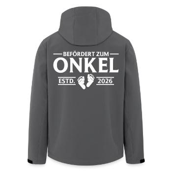 Baby Shower - Promoted to Uncle 2026 - Men’s Recycled Softshell Jacket by Stanley/Stella - anthracite - Back - AI Model Male 185 light (185cm)