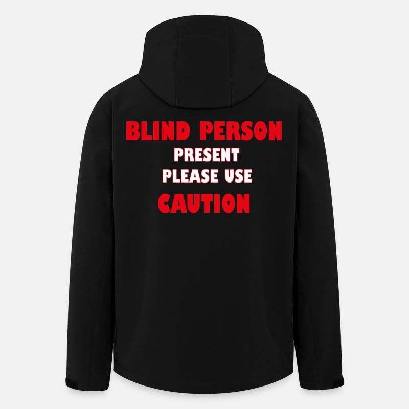 Blinde Person anwesend – Bitte seien Sie vorsichtig | Sicherheit - Recycelte Männer Softshell-Jacke von Stanley/Stella - Schwarz