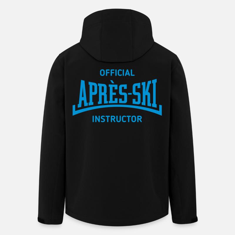 Moniteur officiel d’après-ski (concave / bleu) - Veste softshell homme en polyester recyclé Stanley/Stella - noir