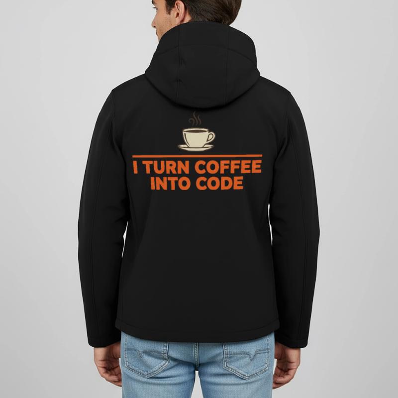 Je transforme le café en code – Programmer Retro Veste softshell homme en polyester recyclé Stanley/Stella