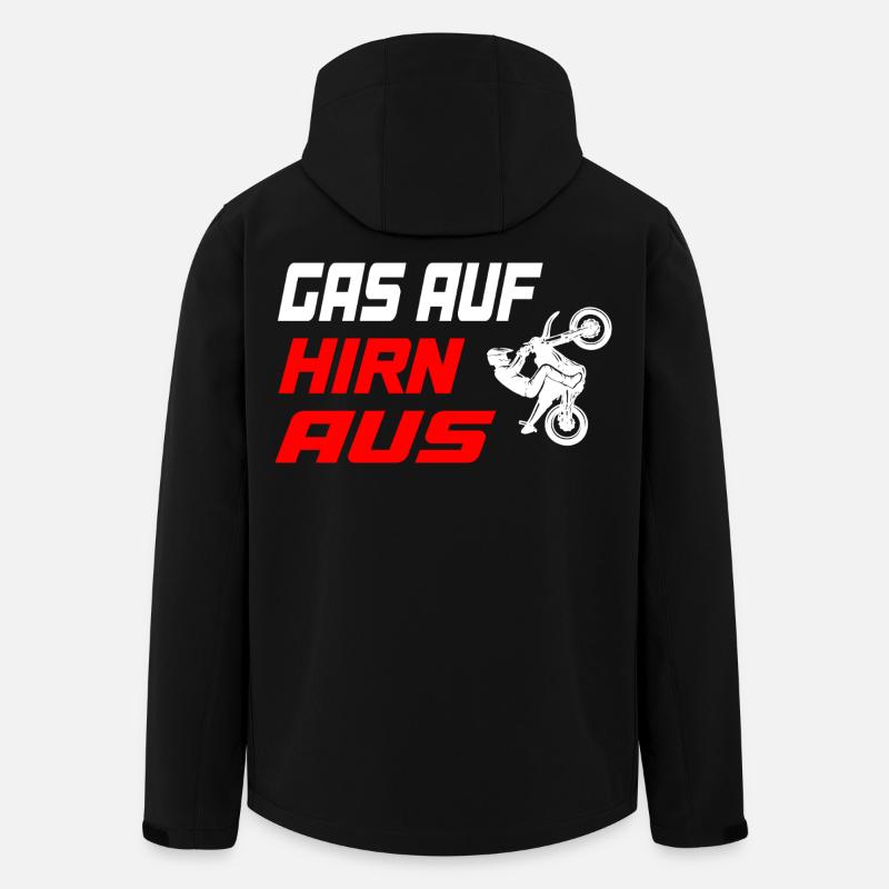 Gas_auf_Hirn_aus - Recycelte Männer Softshell-Jacke von Stanley/Stella - Schwarz