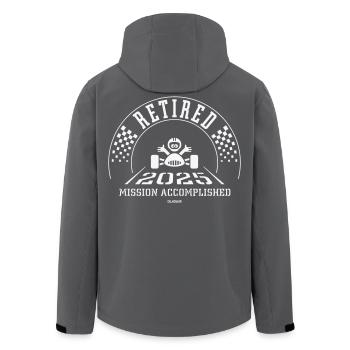 Retraité 2025 – Mission accomplie (Retraité / F) - Veste softshell homme en polyester recyclé Stanley/Stella - noir - Dos - AI Model Male 185 light (185cm)