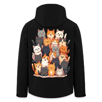 Famille Happy Cats - Veste softshell homme en polyester recyclé Stanley/Stella - noir - Dos - AI Model Male 185 light (185cm)