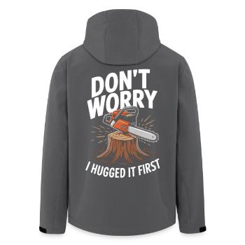 Humour à la tronçonneuse pour les amoureux de la forêt - Veste softshell homme en polyester recyclé Stanley/Stella - noir - Dos - AI Model Male 185 light (185cm)