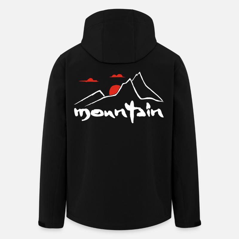 White mountain and red sun - Men’s Recycled Softshell Jacket by Stanley/Stella - black