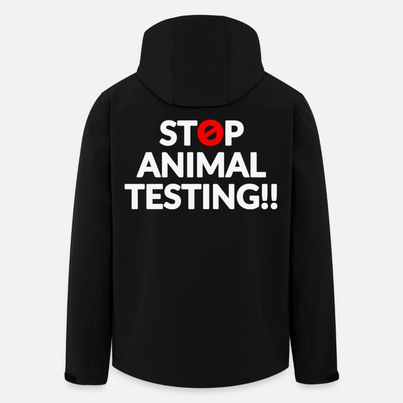 Stop Animal Testing - Men’s Recycled Softshell Jacket by Stanley/Stella - black