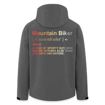 Mountain biker definition - Men’s Recycled Softshell Jacket by Stanley/Stella - black - Back - AI Model Male 185 light (185cm)