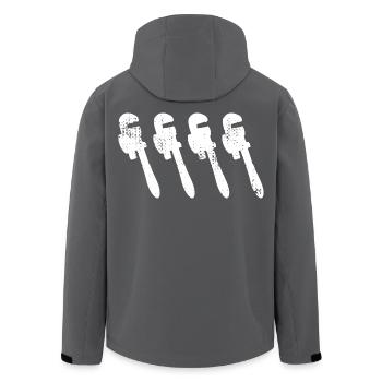 Pipe Wrench Sketch - Men’s Recycled Softshell Jacket by Stanley/Stella - anthracite - Back - AI Model Male 185 light (185cm)