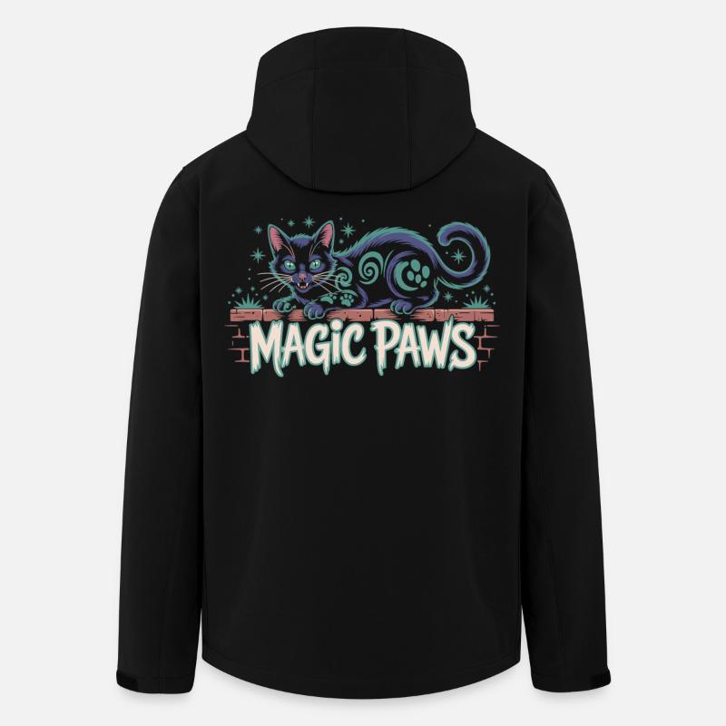 Enchanted Cat Magic Design - Men’s Recycled Softshell Jacket by Stanley/Stella - black