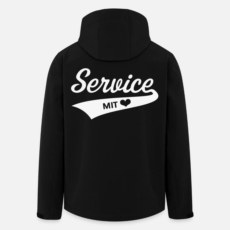 Service Mit Herz (Berufskleidung / White) - Recycelte Männer Softshell-Jacke von Stanley/Stella - Schwarz