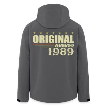 1989 Birthday 1989 - Men’s Recycled Softshell Jacket by Stanley/Stella - black - Back - AI Model Male 185 light (185cm)