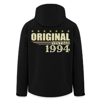 1994 Geburtstag - 1994 - Recycelte Männer Softshell-Jacke von Stanley/Stella - Schwarz - Hinten - AI Model Male 185 light (185cm)