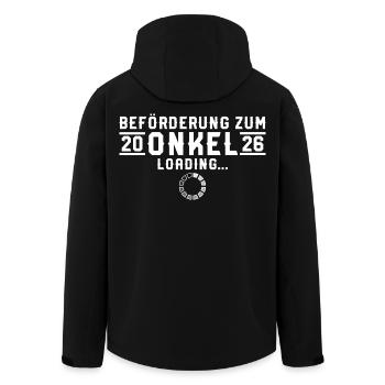 Beförderung zum Onkel 2026 lädt - Recycelte Männer Softshell-Jacke von Stanley/Stella - Schwarz - Hinten - AI Model Male 185 light (185cm)