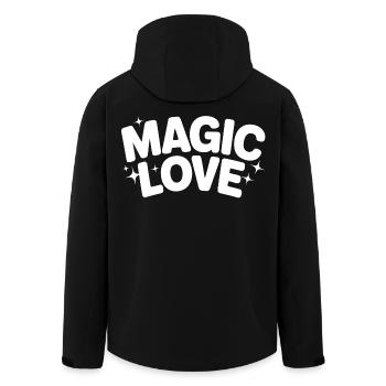 Magical Love Lettering - Men’s Recycled Softshell Jacket by Stanley/Stella - black - Back - AI Model Male 185 light (185cm)