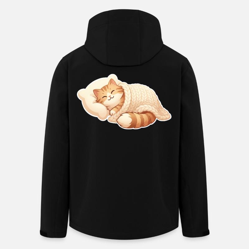 Katze Schlafen - Recycelte Männer Softshell-Jacke von Stanley/Stella - Schwarz