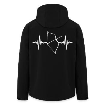 Battement de cœur de l’arc composite - Veste softshell homme en polyester recyclé Stanley/Stella - noir - Dos - AI Model Male 185 light (185cm)