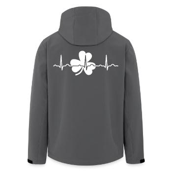 St Patrick's Day Irish Heartbeat - Men’s Recycled Softshell Jacket by Stanley/Stella - black - Back - AI Model Male 185 light (185cm)