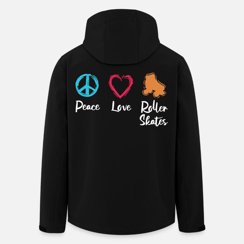 Peace Love Patins à roulettes - Veste softshell homme en polyester recyclé Stanley/Stella - noir