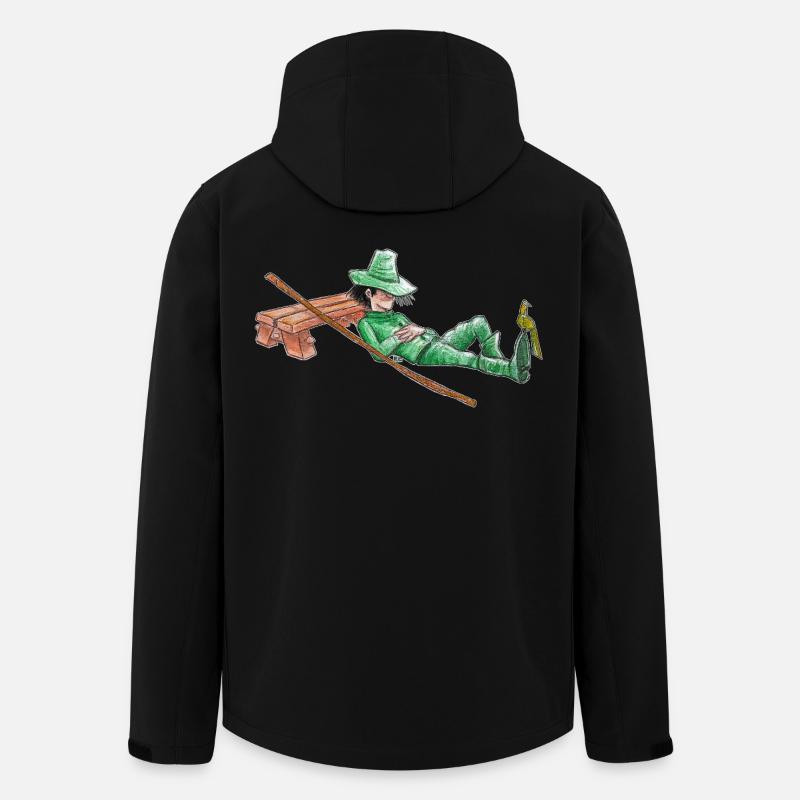 Ein Nickerchen für den grünen Wanderer "GreenVagrant" - Recycelte Männer Softshell-Jacke von Stanley/Stella - Schwarz
