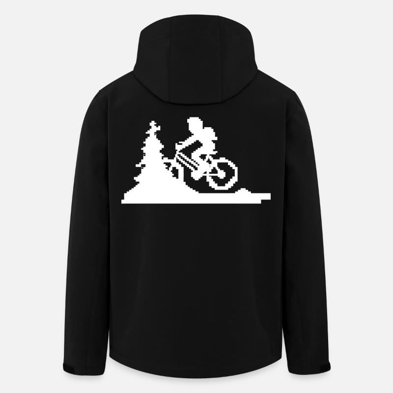 Mountainbike Pixel - Softshelljacka herr i återvunnen polyester Stanley/Stella - svart