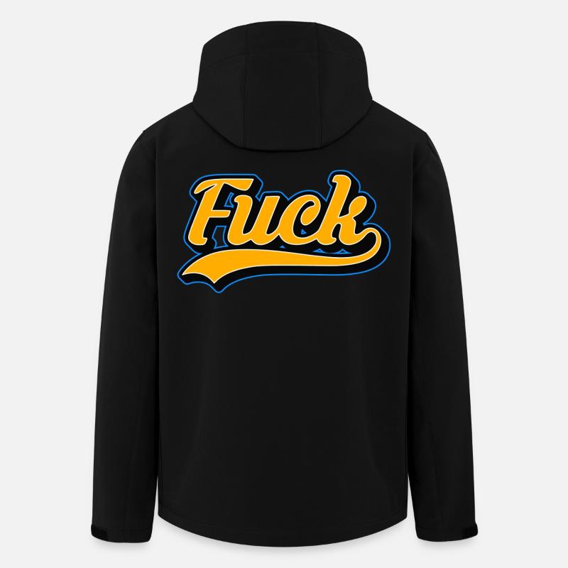 F-Word Retro Script - Men’s Recycled Softshell Jacket by Stanley/Stella - black