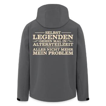 Selbst Legenden gehen mal in Altersteilzeit - Recycelte Männer Softshell-Jacke von Stanley/Stella - Schwarz - Hinten - AI Model Male 185 light (185cm)